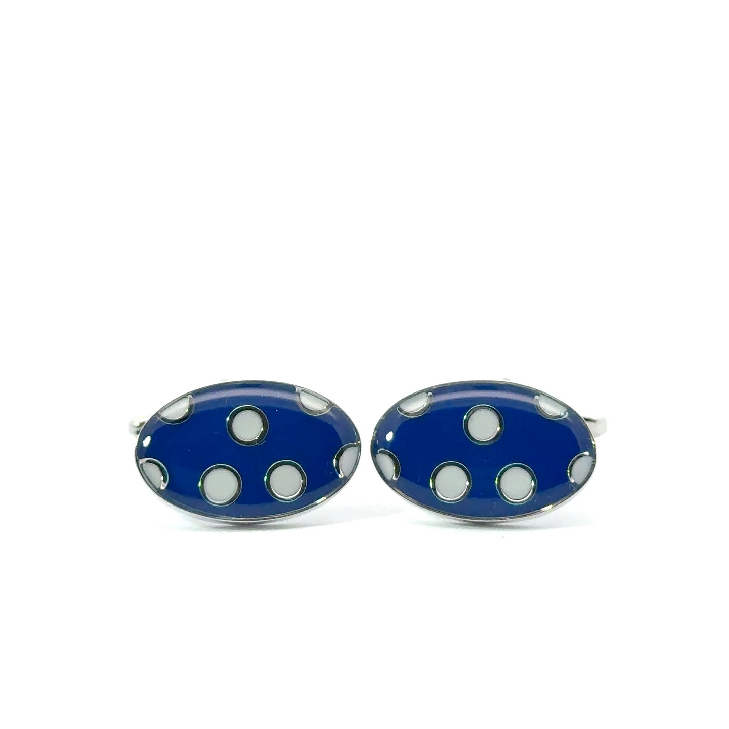 Blue & White Spots Cufflinks