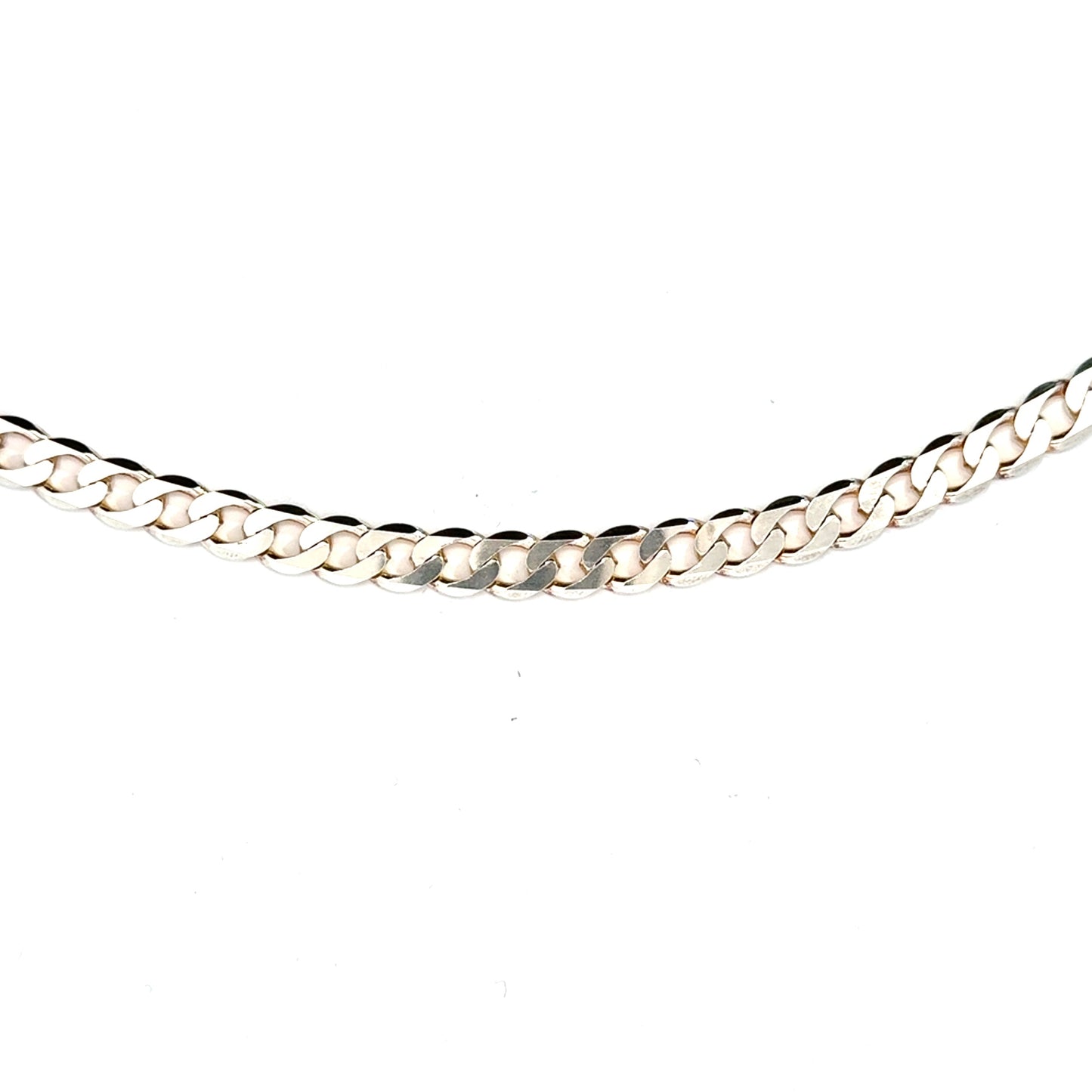 Silver Flat Curb Bracelet