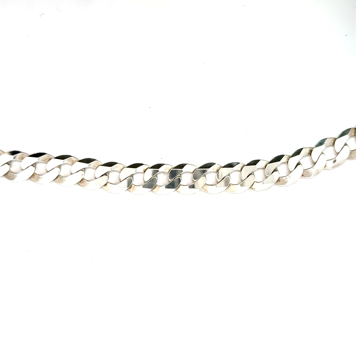 Silver Flat Curb Bracelet