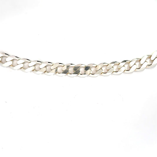 Silver Flat Curb Bracelet