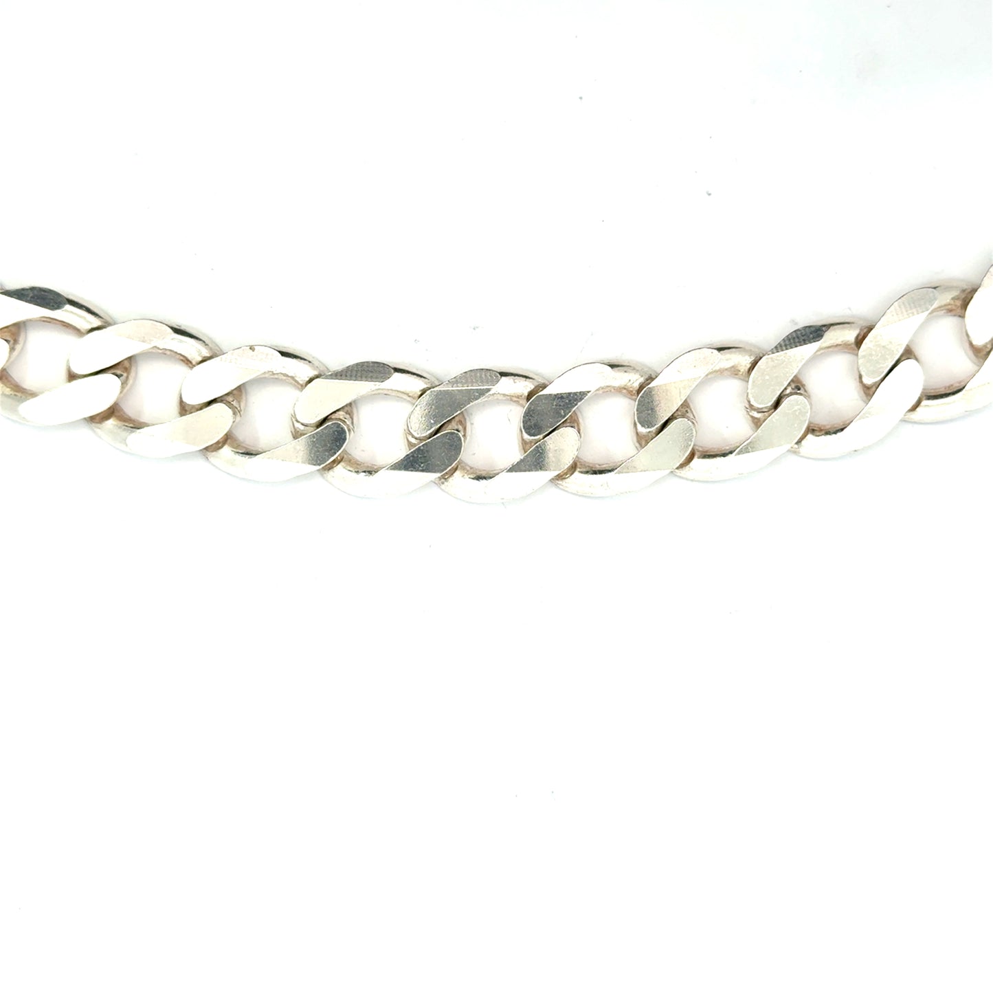 Silver Flat Curb Bracelet