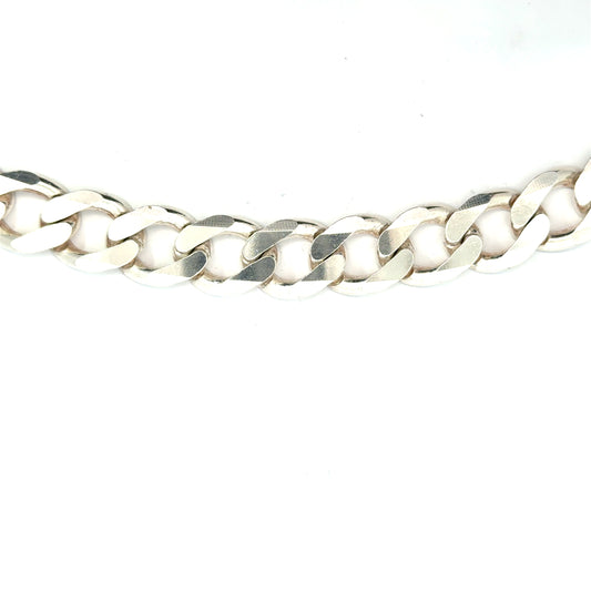 Silver Flat Curb Bracelet