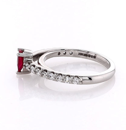Platinum Pear Shape Ruby Ring