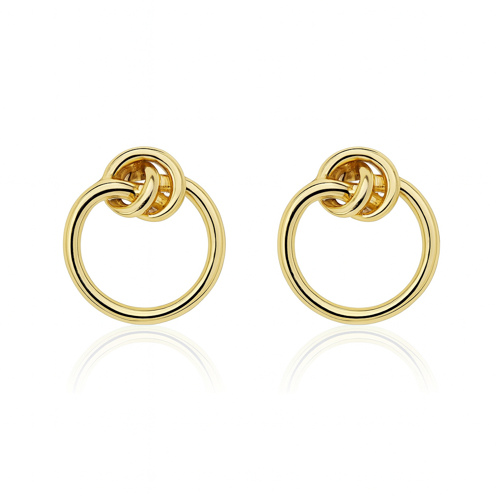 18k Yellow Gold Love Knot Earrings