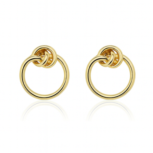18k Yellow Gold Love Knot Earrings