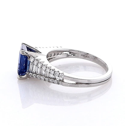 18k White Gold Sapphire & Multi Diamond Set Ring
