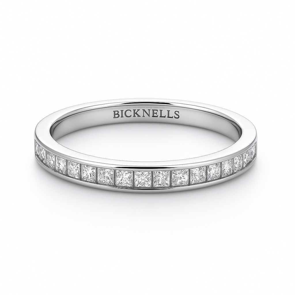 Platinum 0.25ct Princess Cut Channel Set Eternity Ring