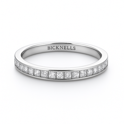 Platinum 0.25ct Princess Cut Channel Set Eternity Ring