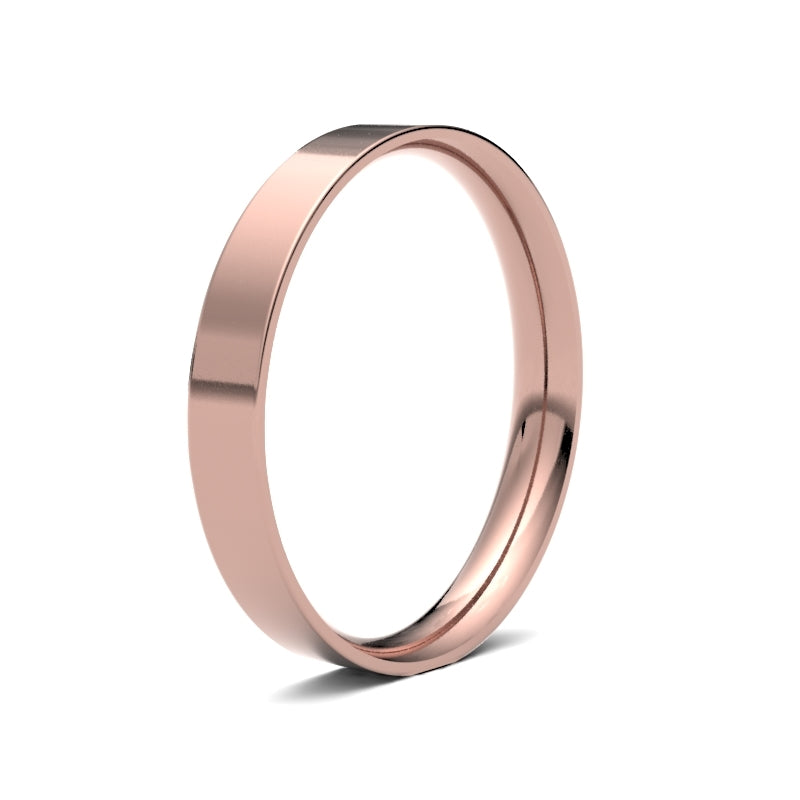18K Rose Gold Flat Court 2.5mm Band