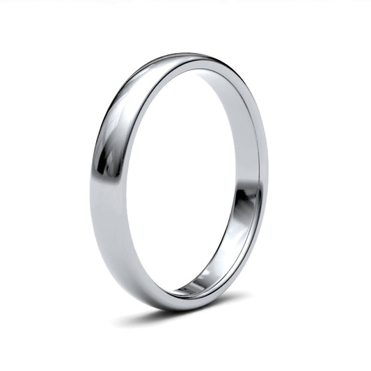 18K White Gold Premium Court 2.5mm Band