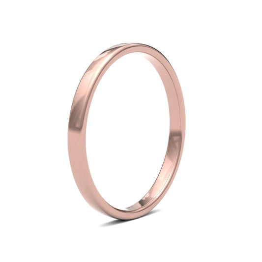 18K Rose Gold Soft Court 2mm Band