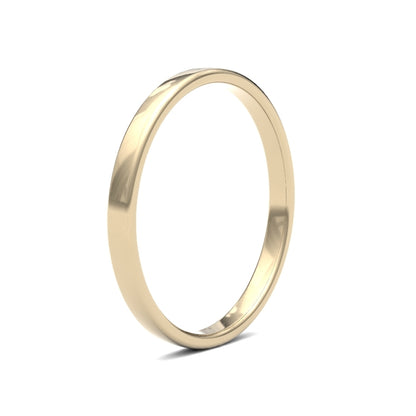 9K Yellow Gold Soft Court 2mm Band