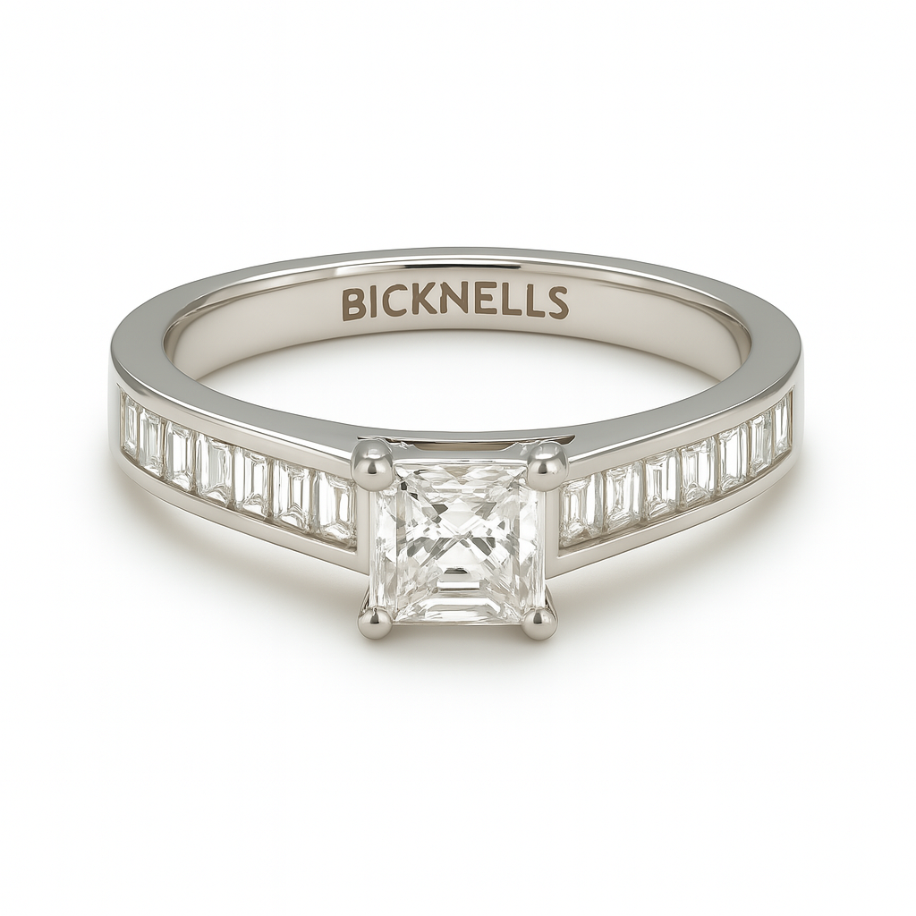 Platinum 0.52ct Asscher Cut Engagement Ring