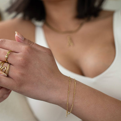 D. Louise - Double Beaded Bracelet: Gold