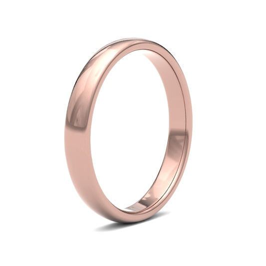 18K Rose Gold Premium Court 3mm Band