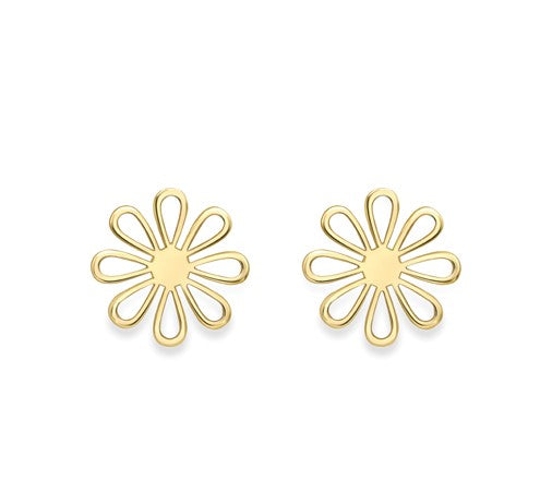 9k Yellow Gold Floral Earrings