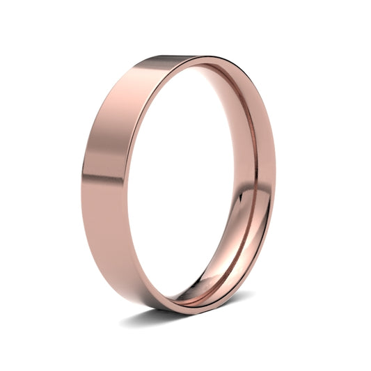18K Rose Gold Flat Court 4mm Band