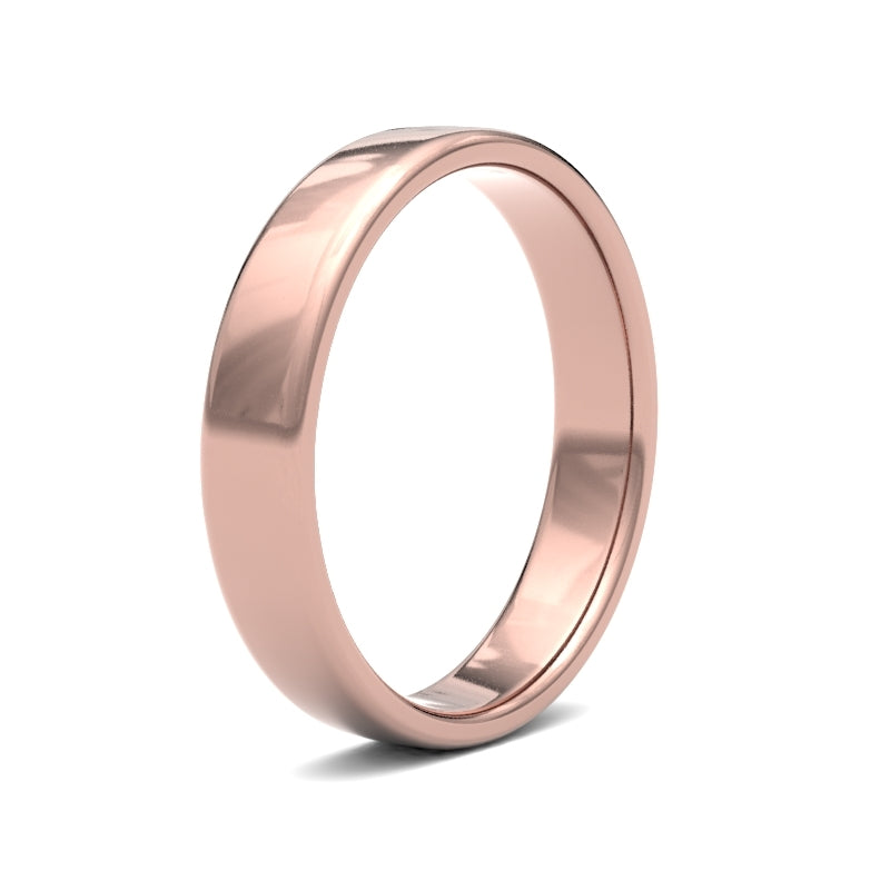 18K Rose Gold Soft Court 4mm Band