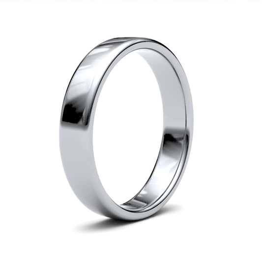 9K White Gold Soft Court 4mm Band