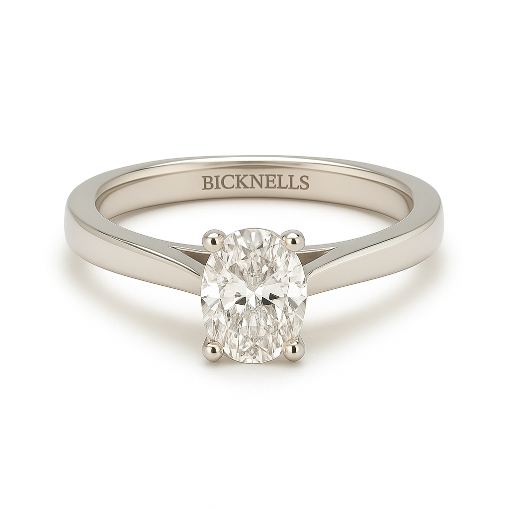 Platinum 1.01ct Oval Cut Engagement Ring