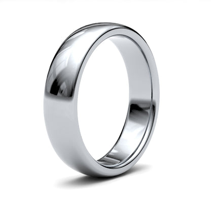 18K White Gold Premium Court 5mm Band
