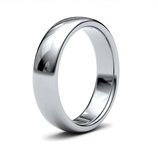 18K White Gold Premium Court 5mm Band