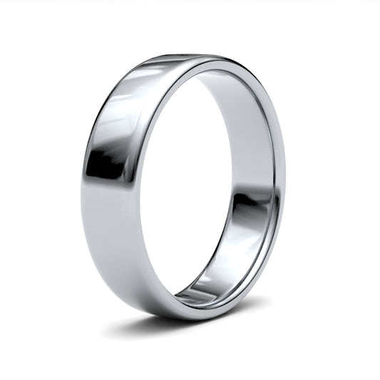 9K White Gold Soft Court 5mm Band