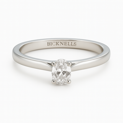 Platinum 0.24ct Oval Cut Engagement Ring