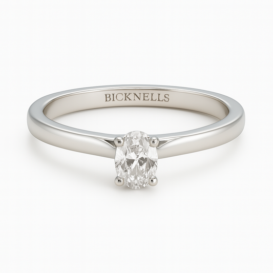 Platinum 0.24ct Oval Cut Engagement Ring