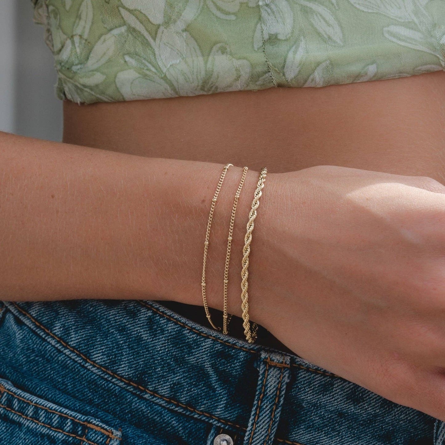 D. Louise - Double Beaded Bracelet: Gold