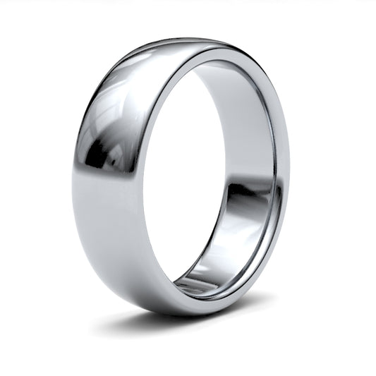 18K White Gold Premium Court 6mm Band