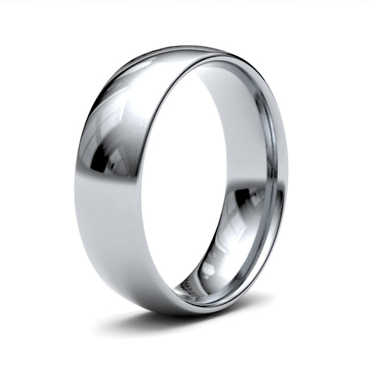 9K White Gold Traditional Court 6mm Band
