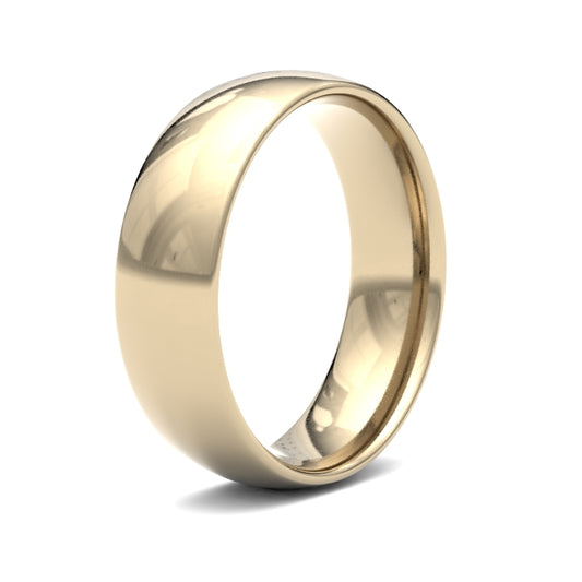 9K Yellow Gold Traditional Court 6mm Band
