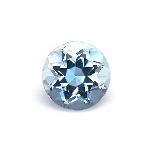 0.51ct Round Natural Aquamarine (Colour Blue, Clarity Eye Clean, Cut Faceted)