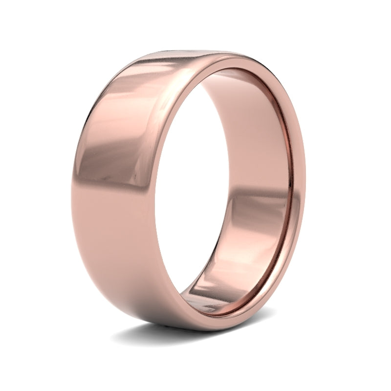 18K Rose Gold Soft Court 7mm Band