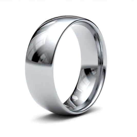 9K White Gold Traditional Court 7mm Band