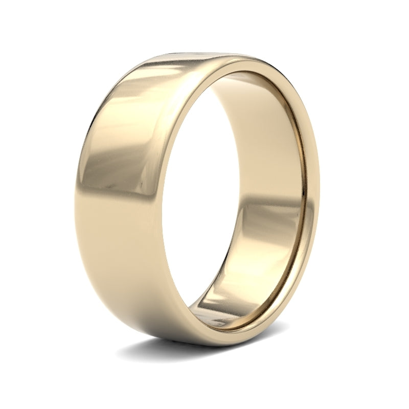 9K Yellow Gold Soft Court 7mm Band