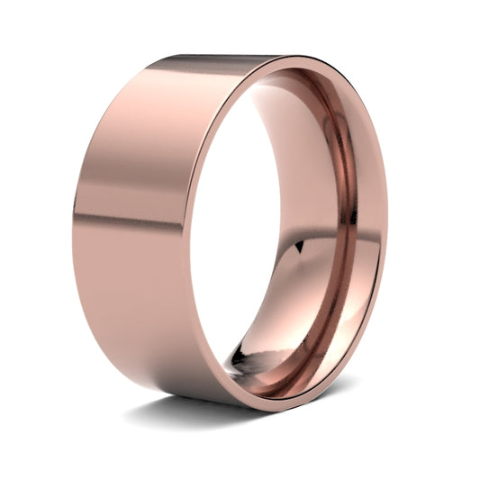 18K Rose Gold Flat Court 8mm Band