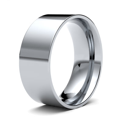 18K White Gold Flat Court 8mm Band