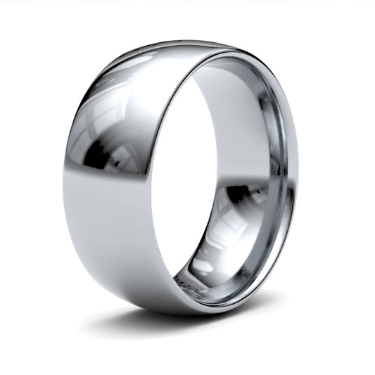 9K White Gold Traditional Court 8mm Band
