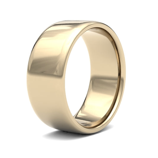 9K Yellow Gold Soft Court 8mm Band