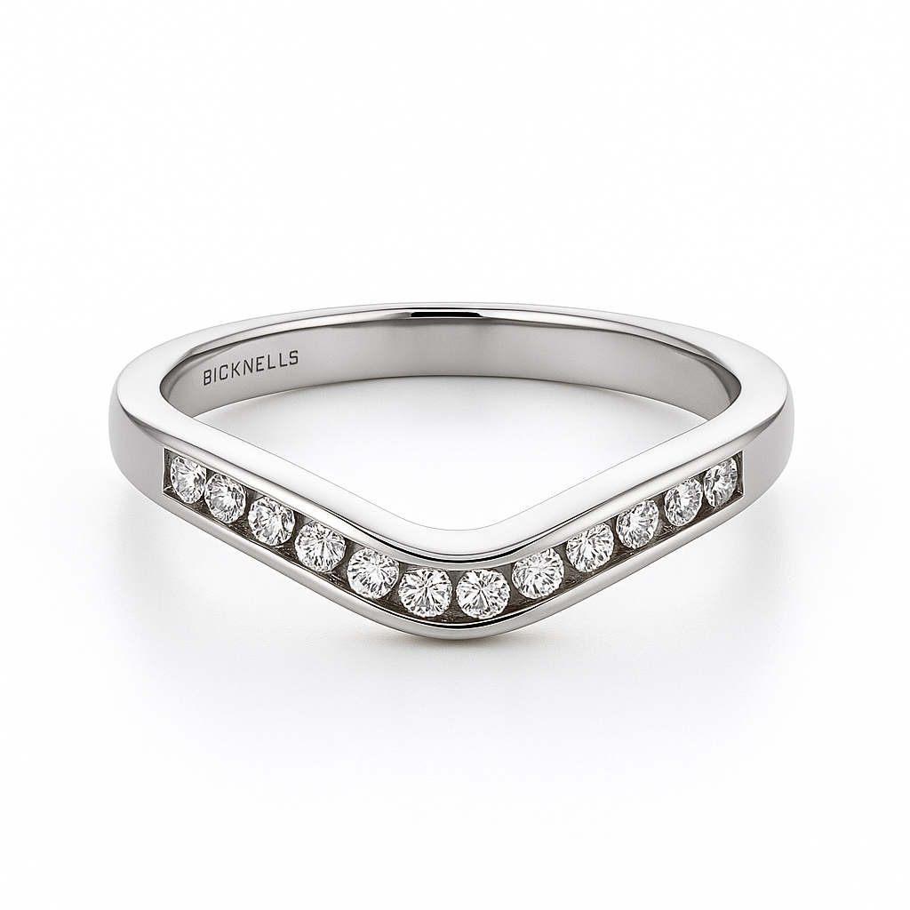 Platinum 0.16ct Round Brilliant Shaped Channel Eternity Ring