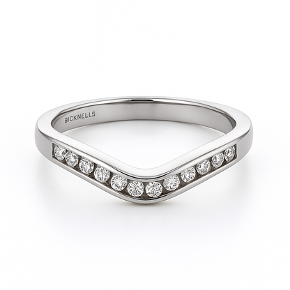 Platinum 0.16ct Round Brilliant Shaped Channel Eternity Ring