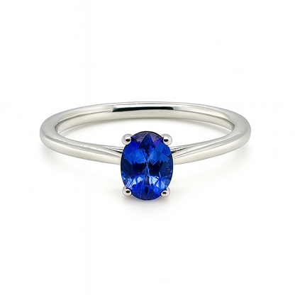 Platinum Oval Tanzanite Ring
