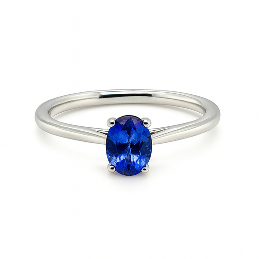 Platinum Oval Tanzanite Ring