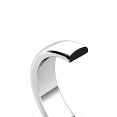 9k White Gold 2MM D Shape Wedding Band - Light Weight