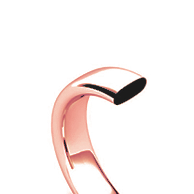 18K Rose Gold Soft Court 3mm Band