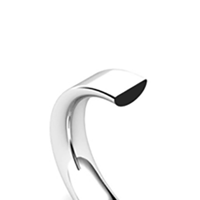 18K White Gold Flat Court 3mm Band