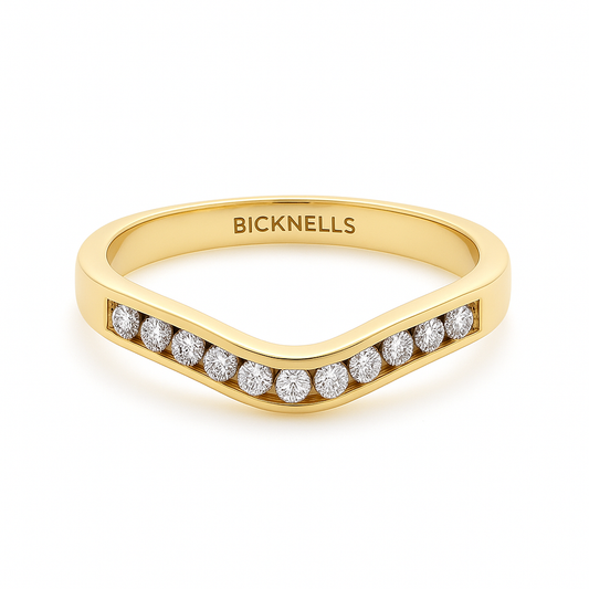 18k Yellow Gold 0.16ct Round Brilliant Shaped Eternity Ring