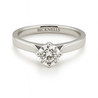 Platinum 0.70ct Round Brilliant Engagement Ring